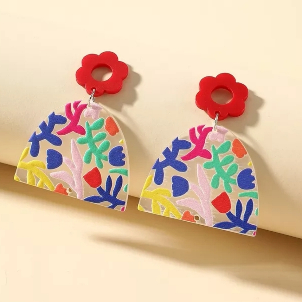 Floral Acrylic Earrings